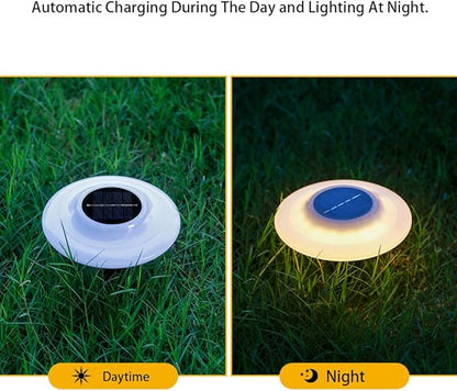 4 Pack Solar Ground Lights Outdoor Waterproof，Pathway Lights for Garden, Courtyard, Terrace, Balcony, Garden and Lawn.