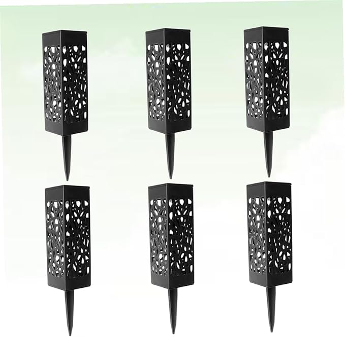 8pcs Solar Pathway Lights Outdoor Hollow Design Warm White Lawn Ground Lights for Garden Driveway Landscape Lighting