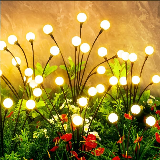 Solar Lights Outdoor Waterproof, 10 Packs 80LED, Solar Garden, Patio, Garden Decor, Patio Decor, Firefly Outdoor | Lumora
