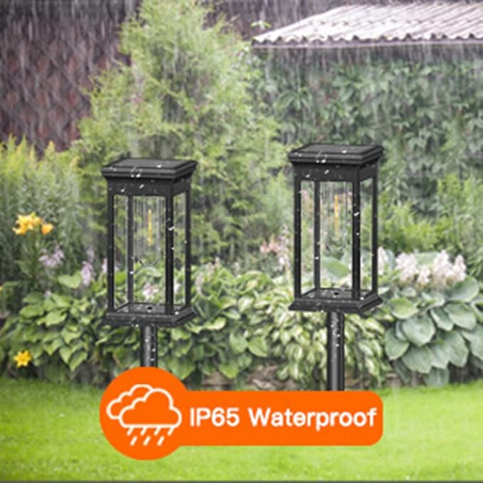6pk,Solar Lights Outdoor Waterproof Torch Lights, Landscape Lighting for Outside, Solar Pathway Light for Patio Lawn Porch Walkway Driveway Garden Decorations