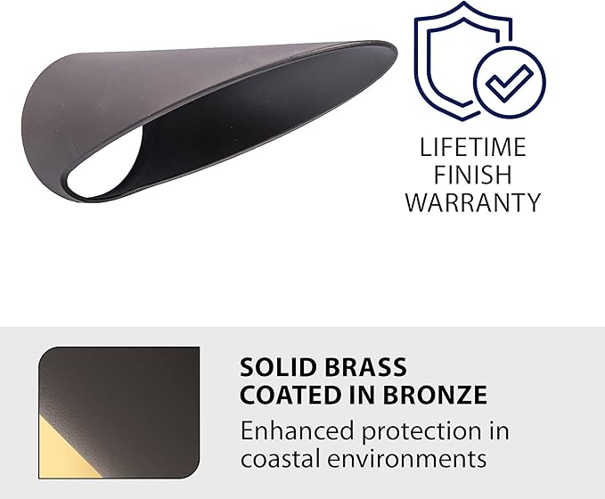 WAC Landscape Lighting, 8in Long Cowl for WAC Landscape Lighting Mini Accent Light in Solid Brass Coated with Bronze