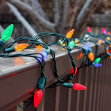 YULETIME Multicolor C6 Strawberry LED Christmas Lights, 33 ft 100 Count 4" Spacing One-Piece High Waterproof UL | Lumora