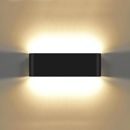 Kawell 20W Waterproof Modern Wall Sconce LED Wall Light Up Down Aluminum Wall Lamp LED Indoor Outdoor for Bathroom Living Room Bedroom Hallway Lounge Porch Corridor, Black 3000K