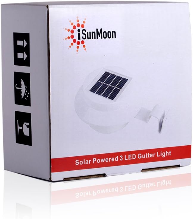 iSunMoon 6 Pack Outdoor Solar Powered LED Gutter Light Fence Roof Gutter Garden | Lumora