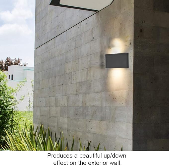 12W LED Wall Lamp Outdoor Square COB Balcony Lighting for Homes Bars Cafes Porches Aluminum Alloy Black | Lumora