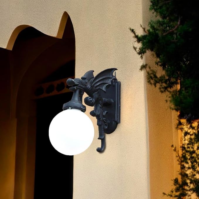 The King's Bay Gargoyle Dragon Outdoor Wall Light Sconce