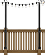 2 Pack 5Ft String Light Poles,Light Poles for Outside String Lights,Outdoor Light Poles with Fork,Metal Pole Stand | Lumora
