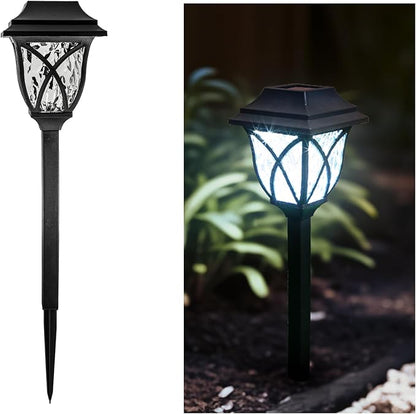 Crosslight Solar Powered Pathway Lights (12 Pack) - Collin Outdoor LED Lights, Waterproof for Garden, Yard, Patio, Lawn, Walkway - Decorative Ground Stake Lighting | White