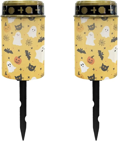 Halloween Cemetery Solar Lights 2 Pcs Solar Light for Cemetery Grave Ghost Solar Grave Decorations for Cemetery Cemetery Lights Outside Solar Lights