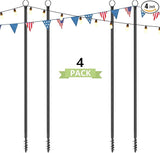 4 Pack String Light Poles for Outside, 10.5 Ft Outdoor String Light Poles for String Lights, Backyard Patio Light | Lumora