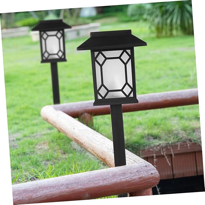 2pcs Solar Garden Lamp Outdoor Lawn Lights Dusk to Dawn Outdoor Lighting Solar Pathway Lights Landscape Pillar for Garden Patio