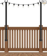 Pack String Light Poles,5 Ft Metal Poles with Fork for Outdoor String Lights,Outdoor Light Poles with | Lumora