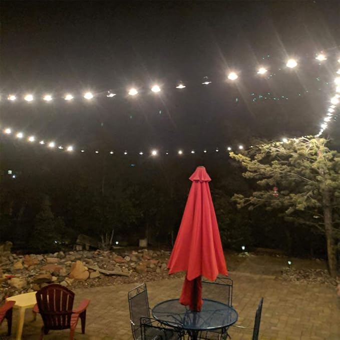 YQL Outdoor String Lights Hanging Kit,Globe String Lights Suspension Kit,164ft Black Vinyl-Coated 304 Stainless | Lumora