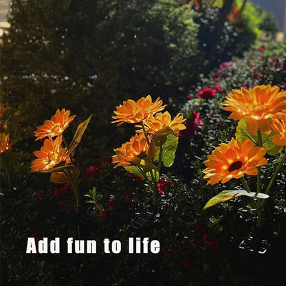Solar Lights Outdoor, Decorative Animal & Flower Shaped Landscape Lights with Warm/Colorful LED, Auto On/Off Waterproof Solar Powered Decor for Yard Lawn Patio Gift Idea (Warm-Sunflower-2pack)