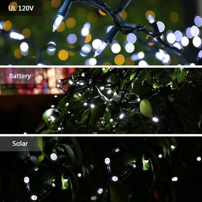 Brizled 4 Pack LED Christmas Lights, 33ft 100 LED Christmas String Lights, 120V UL Certified Connectable Xmas Tree Light Mini White Xmas Light for Home Tree Patio Indoor Outdoor Decoration, Cool White