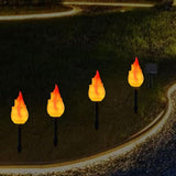 1 Solar by 4 Flame Lamps, Outdoor Courtyard Atmosphere Camping Light, Waterproof Ground Inserting Décor Lights (4 | Lumora