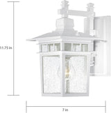 Nuvo 60/4951/02 Cove Neck One Light Outdoor Wall Lantern with Clear Seeded Glass, Small, White - 2 Pack | Lumora