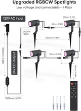 APPECK Smart Outdoor Spot Lights 24W, RGBCW Color Changing Landscape Lights 4 Pack, IP65 Waterproof Low Voltage | Lumora