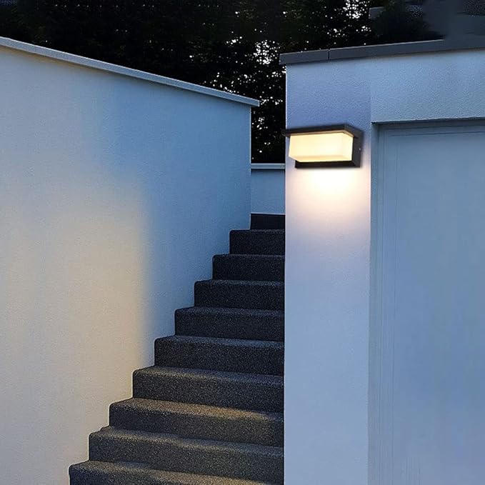 LED Wall Light Outside Wall Sconce, IP65 Waterproof Square Outside Lights, Motion Sensor Exterior Wall Lighting | Lumora