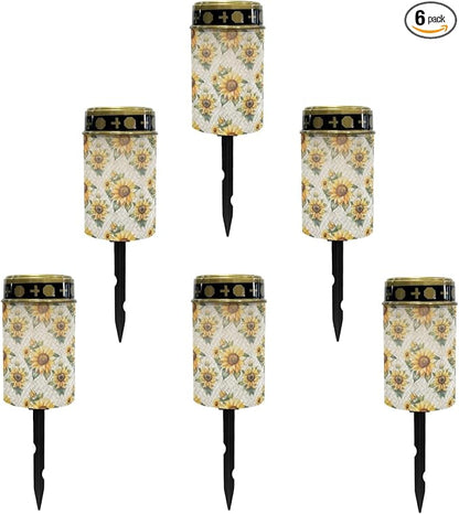 Sunflower Outdoor Solar Garden Stake Lights Pathway Lights Landscape Lighting for Yard Patio Warm Solar Lantern Solar Walkway Lights Wall Light Auto On & Off