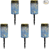 Blue Bling Flower Solar Garden Lights Outdoor LED Lantern Pathway Stake Lights Solar Waterproof Solar-Powered Fairy | Lumora