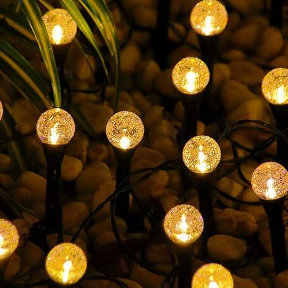 Solar Outdoor Lawn Path Lights 10pcs Warm Light Decorative Solar Garden Bubble Ball Ground Lamps for Landscape Lighting Patio Yard
