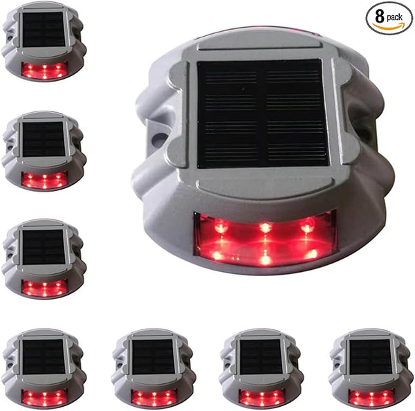 Wokyo Waterproof LED Solar Deck Lights, 8 Pack Warning Step Lights Durable Driveway Dock Lights, Solar Driveway | Lumora