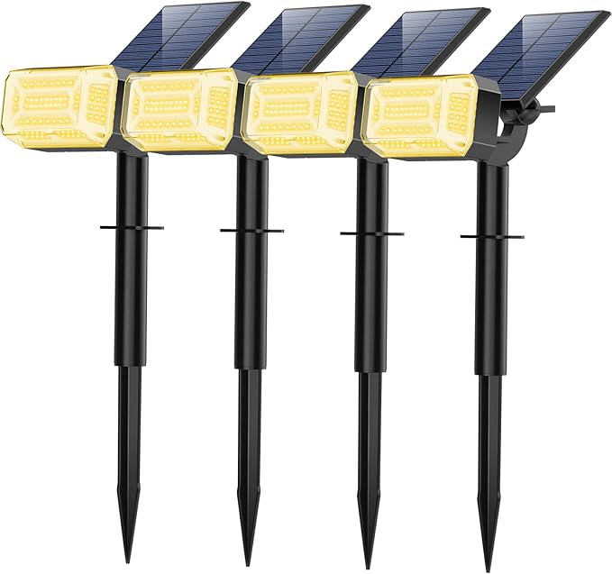 Solar Spot Lights Outdoor, 102 LED Solar Garden Yard Spotlight Waterproof Landscape Flood Powered Lights with | Lumora