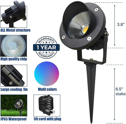 TOVEENEN LED Color Landscape Outdoor Spotlight - 120V 25W Remote Waterproof Spot Lights for Yard Garden Tree House Halloween Christmas Lighting