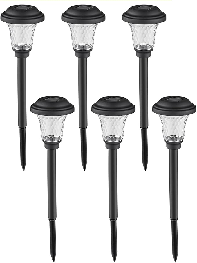 Solar Pathway Lights Outdoor 15 Lumens Solar Yard Lights Waterproof Auto On/Off Warm Light for Walkway Yard Backyard Lawn Landscape Lighting Decor, Pack of 6