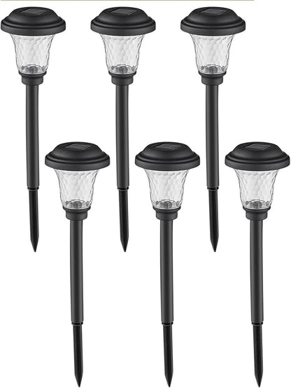 Solar Pathway Lights Outdoor 15 Lumens Solar Yard Lights Waterproof Auto On/Off Warm Light for Walkway Yard Backyard Lawn Landscape Lighting Decor, Pack of 6
