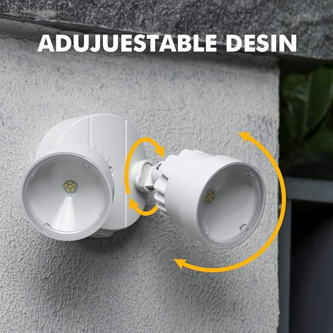 LUTEC P6221W 2000 Lumen 18 Watt 28 LED Dual-Head Flood Light Outdoor, Waterproof Exterior Security Wall Light for | Lumora