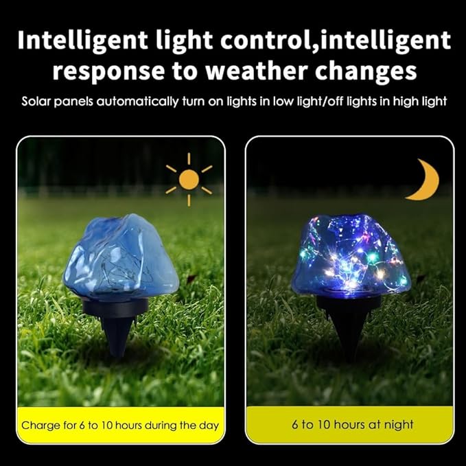 anso Solar Garden Lights Outdoor Landscape Pathway Garden Yard Waterproof LED Lamp (Clear)