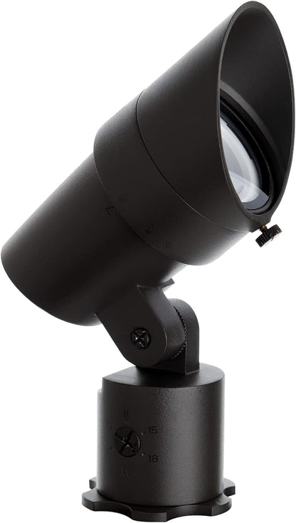 WAC Landscape Lighting, LED 12V Medium Size Accent Light with Adjustable Beam Angle and Integral Brightness Control 50-1300 Lumens 2700K Warm Built-in LED in Black
