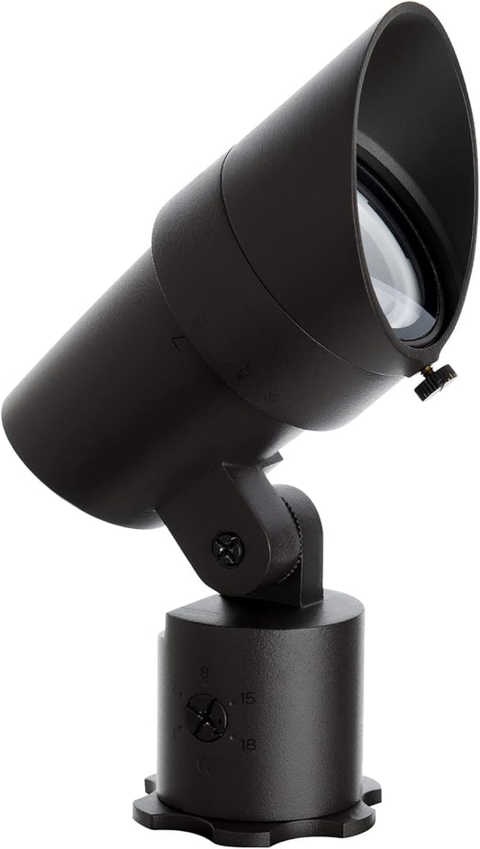 WAC Landscape Lighting, LED 12V Medium Size Accent Light with Adjustable Beam Angle and Integral Brightness Control 50-1300 Lumens 2700K Warm Built-in LED in Black