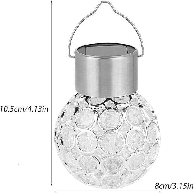 Estink Hanging Decorative Solar Light Solar Ball Garden Hang Outdoor Landscape Color Change LED Lamp Walkway Light White for Garden Yard Fence Christmas Decoration(Pure White)