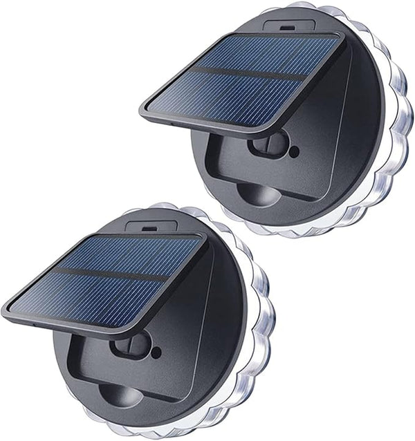 2pcs Solar Powered Wall Lights Decorative Garden Outdoor Patio Yard Lamps White Light for Fence | Lumora