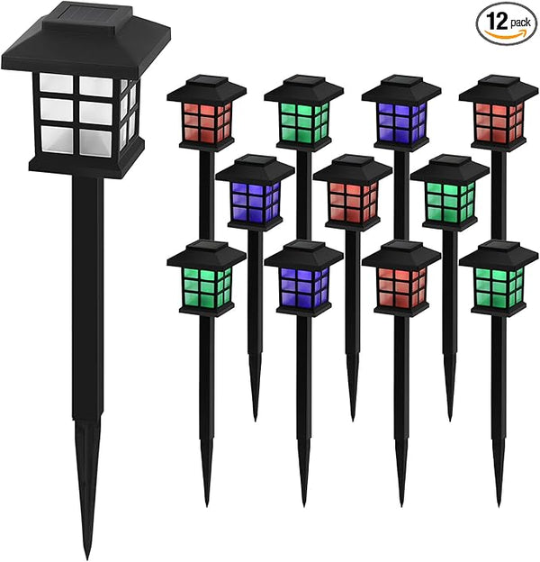 Solar Pathway Lights Outdoor,12-Pack Solar Walkway Lights, Auto Charge/Discharge Ground Lamp , IP44 Waterproof | Lumora