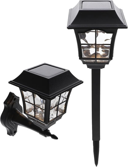 Toyvian 2pcs Solar Yard Lights Solar Wall Lamps Outdoor Waterproof Warm White LED Garden Path Landscape Lighting for Patio and Driveway