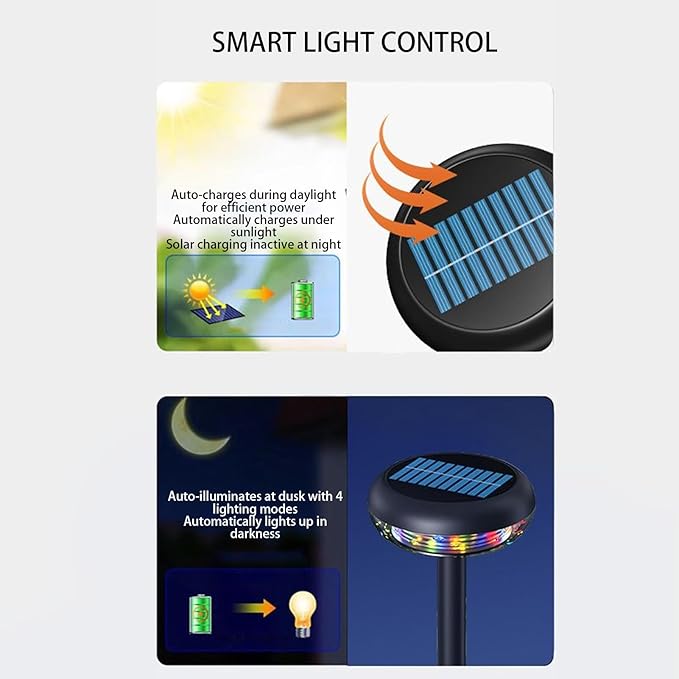 Solar Lights Outdoor, Waterproof, 11x11x3.8cm, Color Changing Solar Pathway Lights, Led Garden Lamps, Rechargeable, for Gardens, Patios, Porches, Lawns