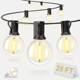 String Lights for Outdoor 25 ft, G40 Patio Lights with 13 pcs Bulbs, Shatterproof Waterproof Outdoor Lights Hanging | Lumora