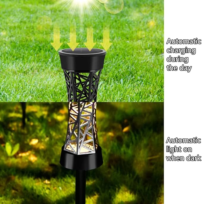 4 Pack Solar Pathway Lights Outdoor, Solar Landscape Garden Lights, Decorative Solar Lights Waterproof Garden Lamps for Patio Yard Driveway Lawn