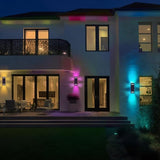 Up Down Wall Sconce RGB Color Changing Lights 1200lm, Dusk to Dawn Outdoor Lighting Fixture 2 Pack, Milight Remote | Lumora