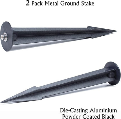 Metal Ground Stake Spike for Outdoor Landscape Spot Flood Pathway Solar Light Replacement Light Stake Spike Part Holder,10.4" Long(2 Pack)