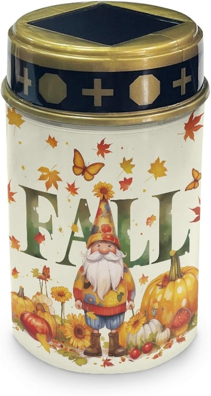 Fall Dwarf Solar Lights Outdoor Halloween Decor Lantern Solar Garden Stake Lights Flameless Warm White Lights for Kitchen Home Solar Lights Outdoor Waterproof Stoplights