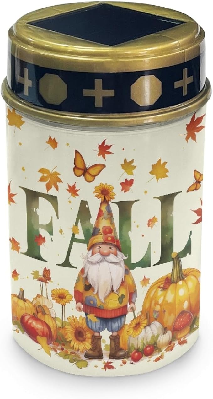 Fall Dwarf Solar Lights Outdoor Halloween Decor 4 Pieces Lantern Solar Garden Stake Lights Flameless Warm White Lights for Kitchen Home