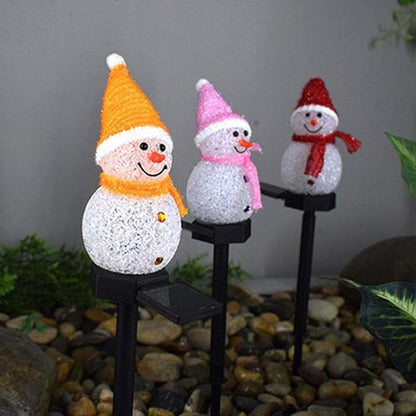 Solar Garden Lights Snowman Solar Christmas Light,Waterproof Snowman Shape Outdoor Solar Garden Stake Light,Decorative Solar Pathway Light LED Snowman Light for Patio Yard (Color : Orange)