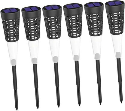 Lurrose 6pcs Solar Garden Stake Lights, Warm Colorful Projection Pathway Lamps, Solar Powered Outdoor Yard Decor for Patio and Lawn Lighting