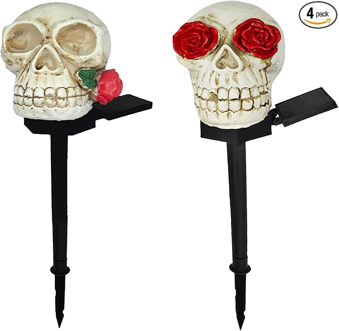Skeleton LED Solar Light - Spooky Halloween Decoration for Garden, Yard Path, Yard Waterproof Outdoor Solar Light Party Decoration 2 Pack (1919)