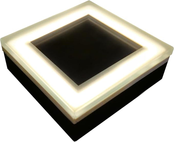 LUMENGY Solar Paver Light 4x4 Inch (3.93x3.93), Stainless Steel with Tempered Glass, 2700K - Outdoor Path Light | Lumora